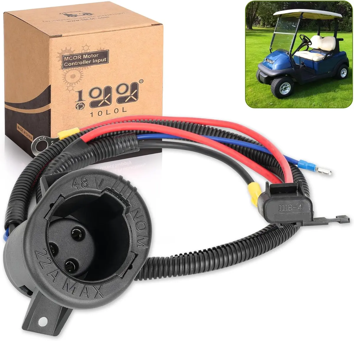 Golf Cart 48 Volts Charger Dc Receptacle For Club Car Precedent Tempo 2014-Up Electric - 10L0l 1