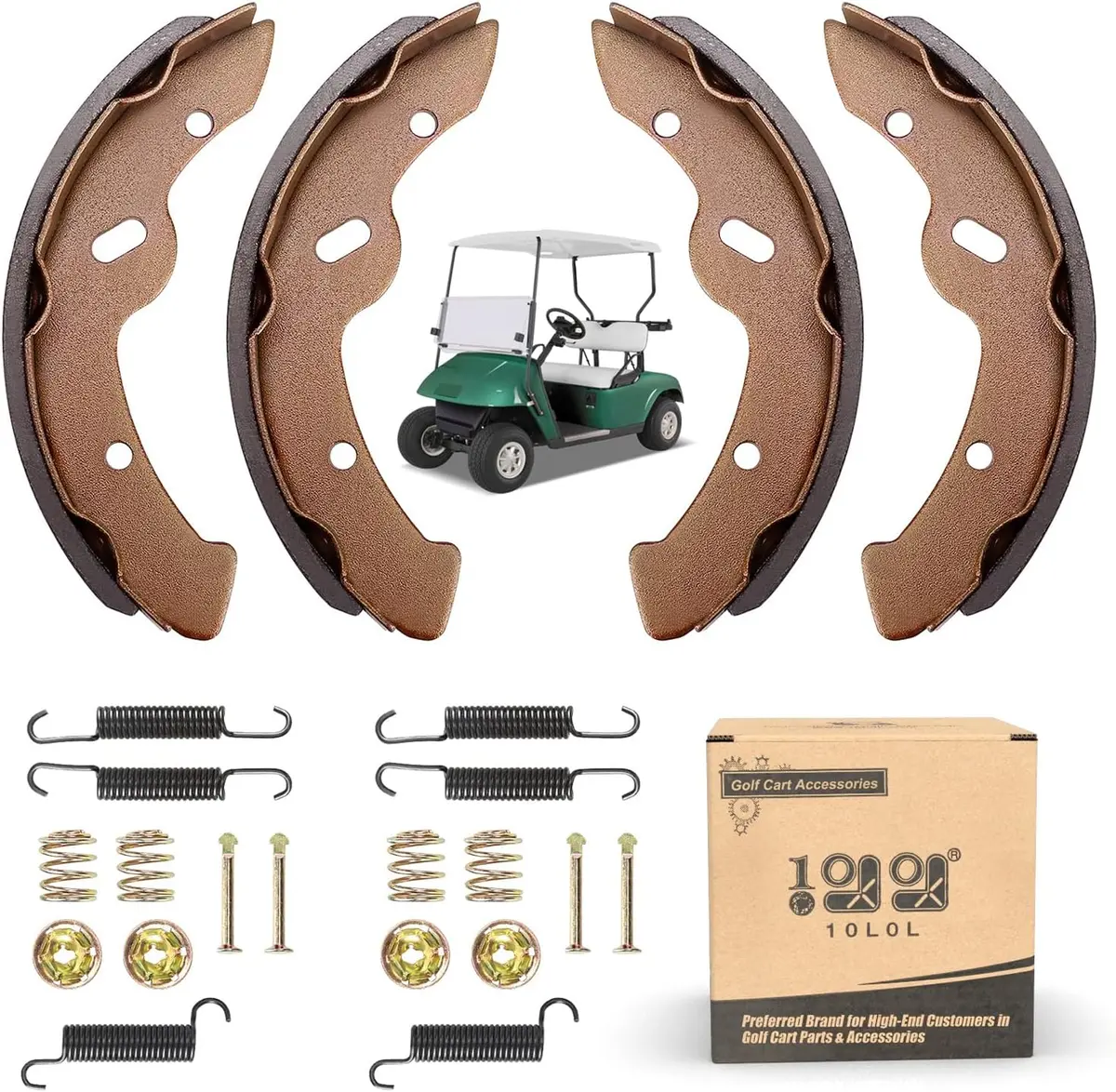 Golf Cart Brake Pads & Brake Spring Kit For Ezgo Txt And Yamaha G9-G22 - 10L0l 1