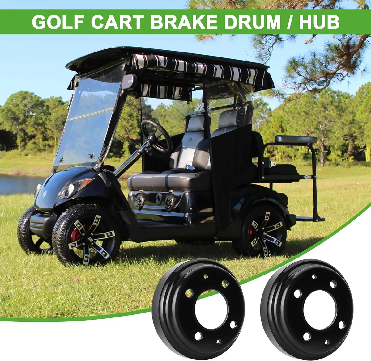 Golf Cart Brake Drum Hub Assembly For Yamaha G1-G22 G29 1978-Up - 10L0l 2