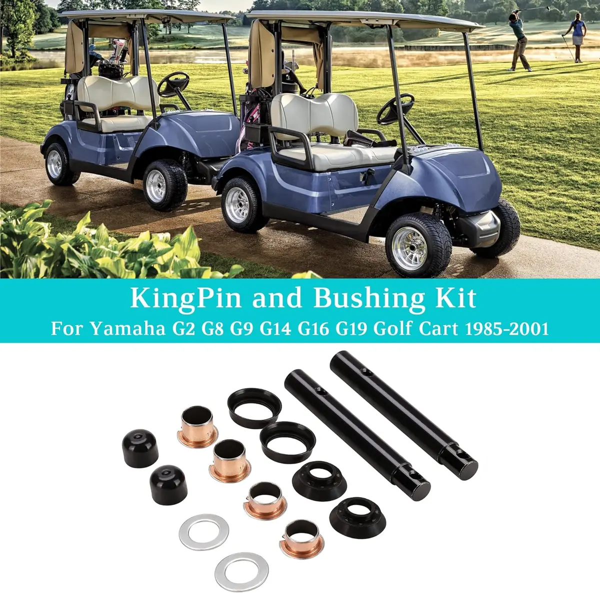 Golf Cart King Pin & Bushing Kit For Yamaha G2 G8 G11 G14 G16 G19 G20 - 10L0l 1