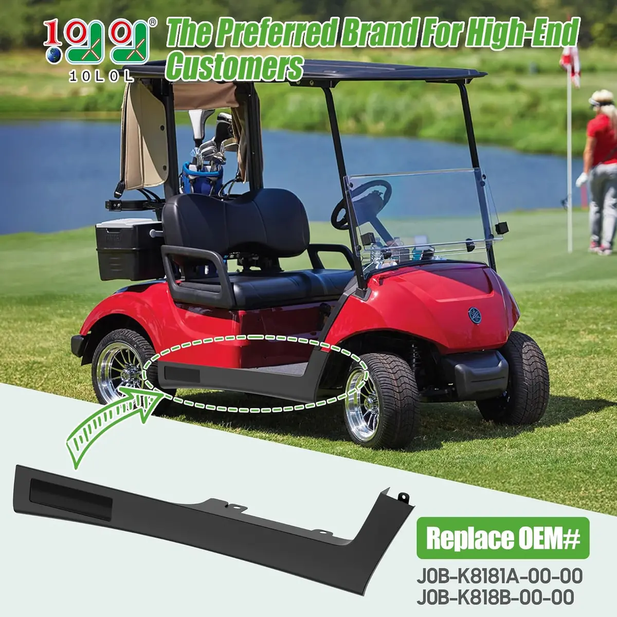 Golf Cart Rocker Panel Set For Yamaha Drive 2 (2017+) - Anti-Sag & Floor Shield Protection - 10L0l 2