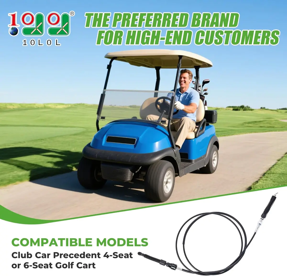 10L0l Golf Cart Transmission Shift Cable For Club Car Precedent (4/6-Seat) - Oem# 105038803 Replacement 2