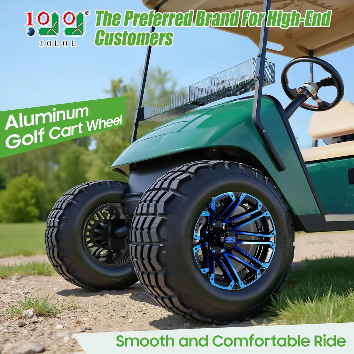 14 Inch Golf Cart Rims One-Piece Cast Aluminum Structure Stylish Appearance Upgrade - 10L0l 2