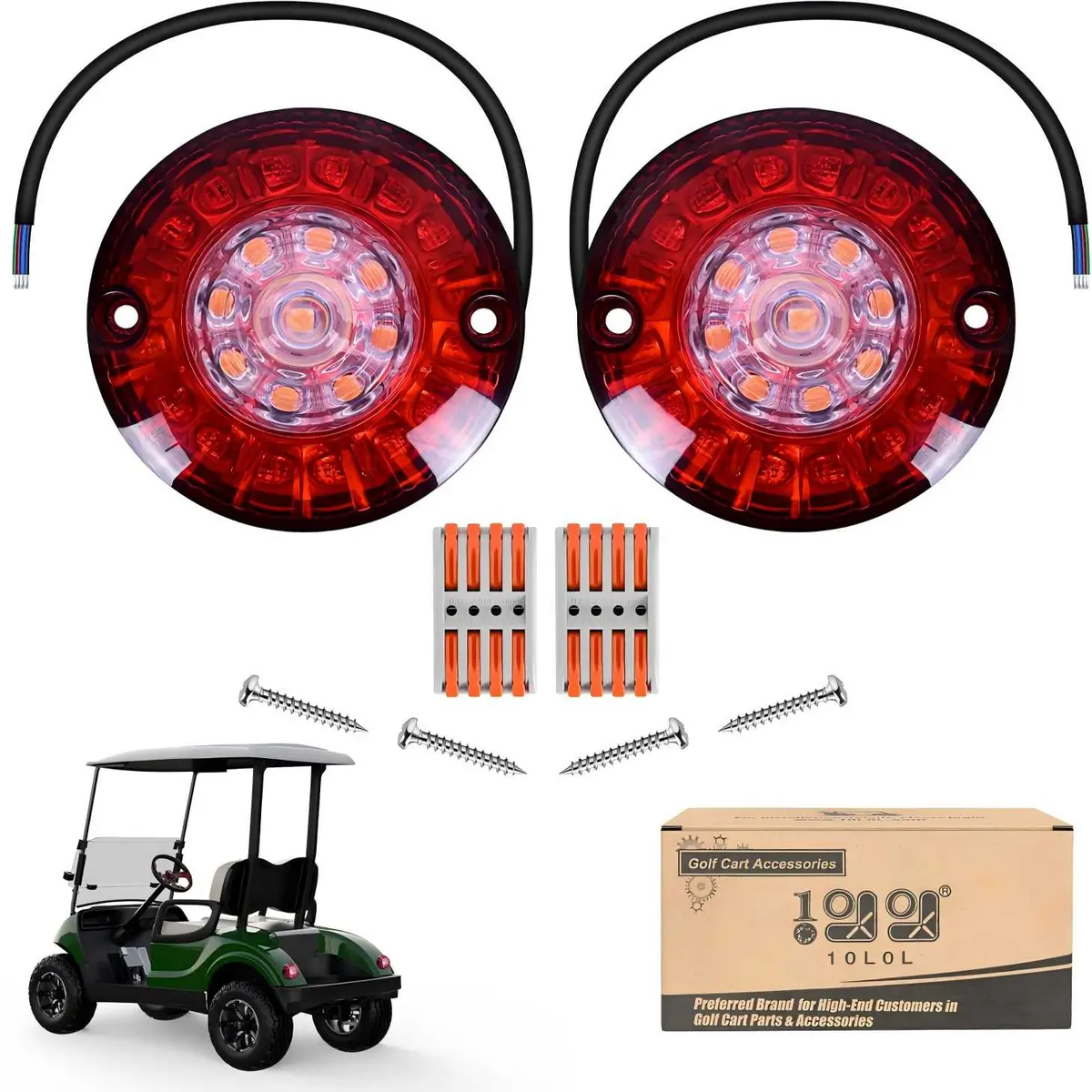 10L0l Golf Cart Headlight & Taillight Set With Switch For Ezgo Txt Club Car Ds Precedent 3