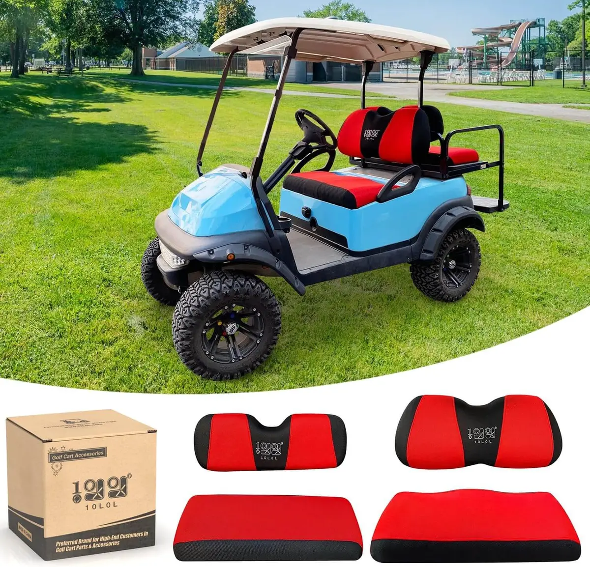 10L0l Golf Cart Front Rear Seat Cover Set For Club Car Precedent Onward Tempo & Yamaha G29 Drive/Drive 2 4