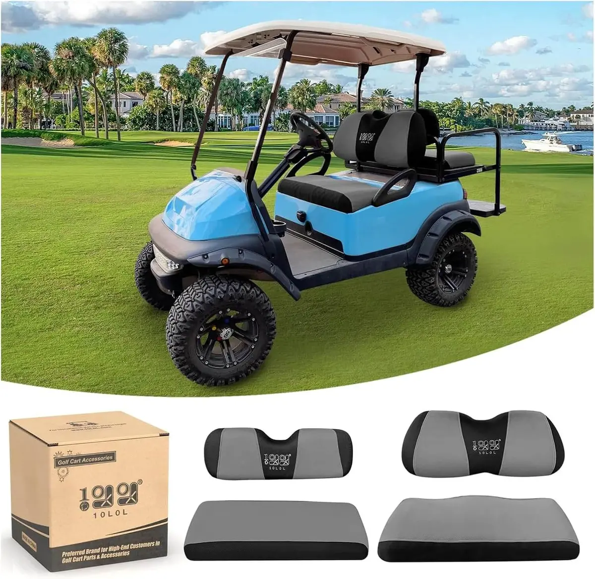 10L0l Golf Cart Front Rear Seat Cover Set For Club Car Precedent Onward Tempo & Yamaha G29 Drive/Drive 2 2