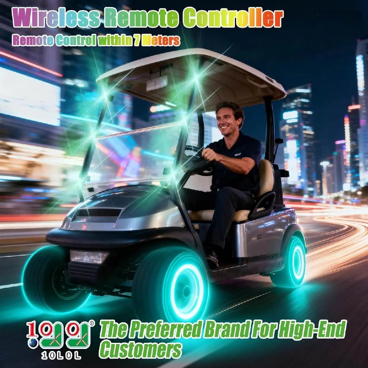 10L0l Golf Cart Strobe Light Kit – 6-Pack Rgb Warning Lights With Remote Control 2
