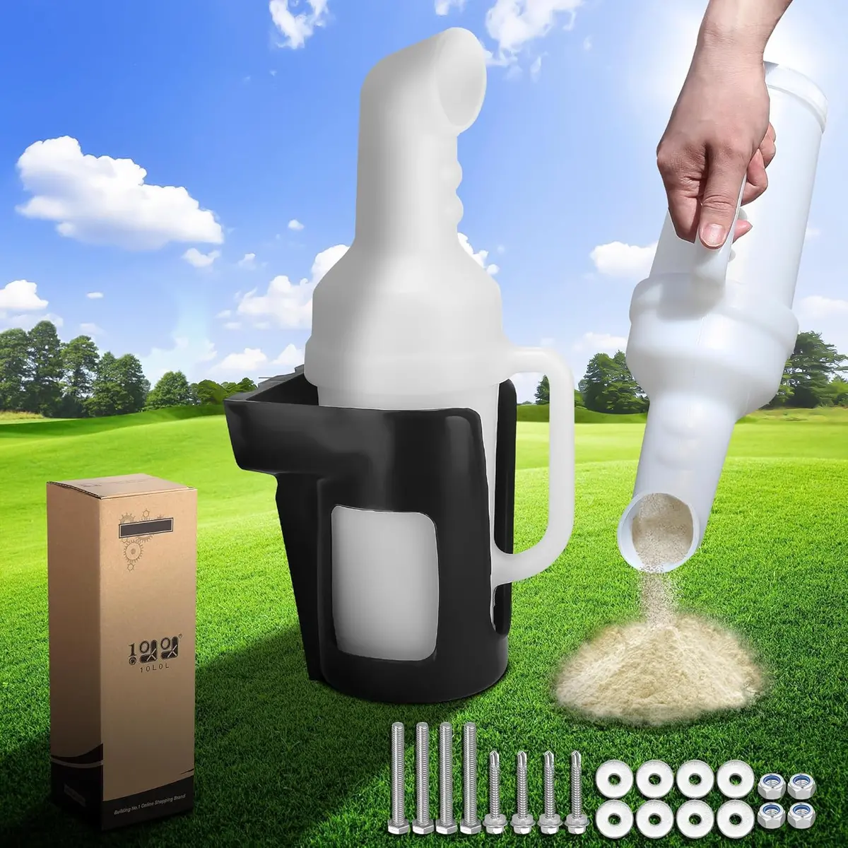 Golf Cart Sand Bottle With Handle And Stand For Ezgo Club Car Yamaha - 10L0l 1