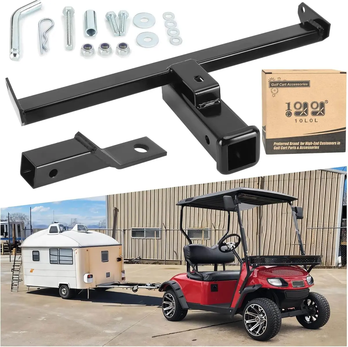 Golf Cart Trailer Hitch For Ezgo Rxv 2008+ Models Rear Seat Footrest - 10L0l 1