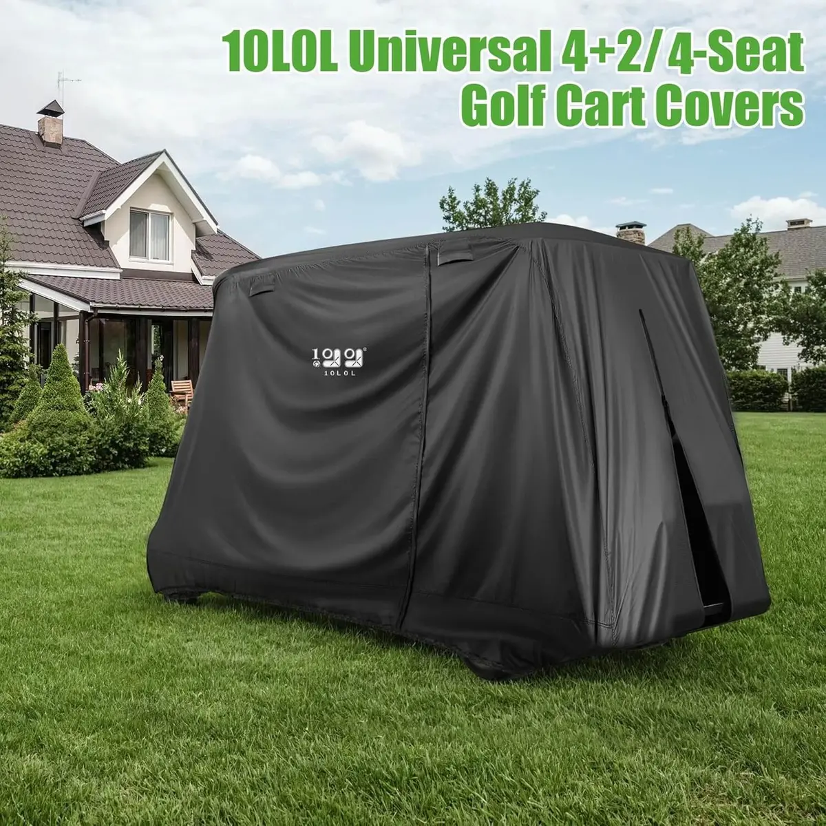 6 Seater Waterproof Golf Cart Cover 420D Oxford Cloth Universal For Yamaha, Ezgo, Club Car - 10L0l 2