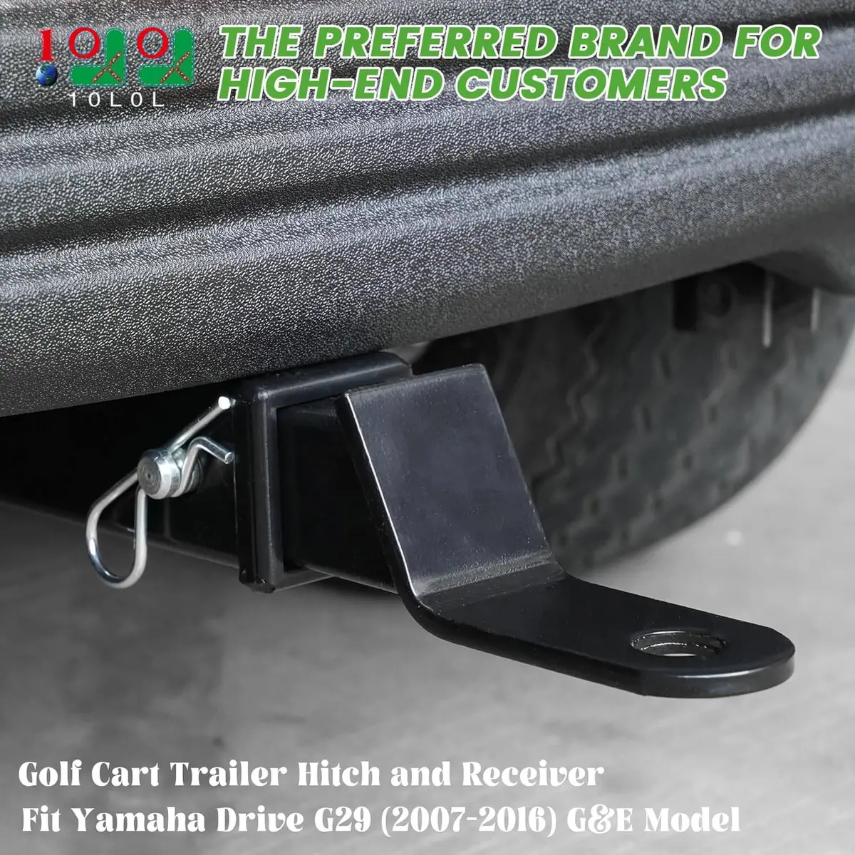 Golf Cart Rear Chassis Trailer Hitch And Receiver For Yamaha Drive G29 (2007-2016) G&E - 10L0l 2