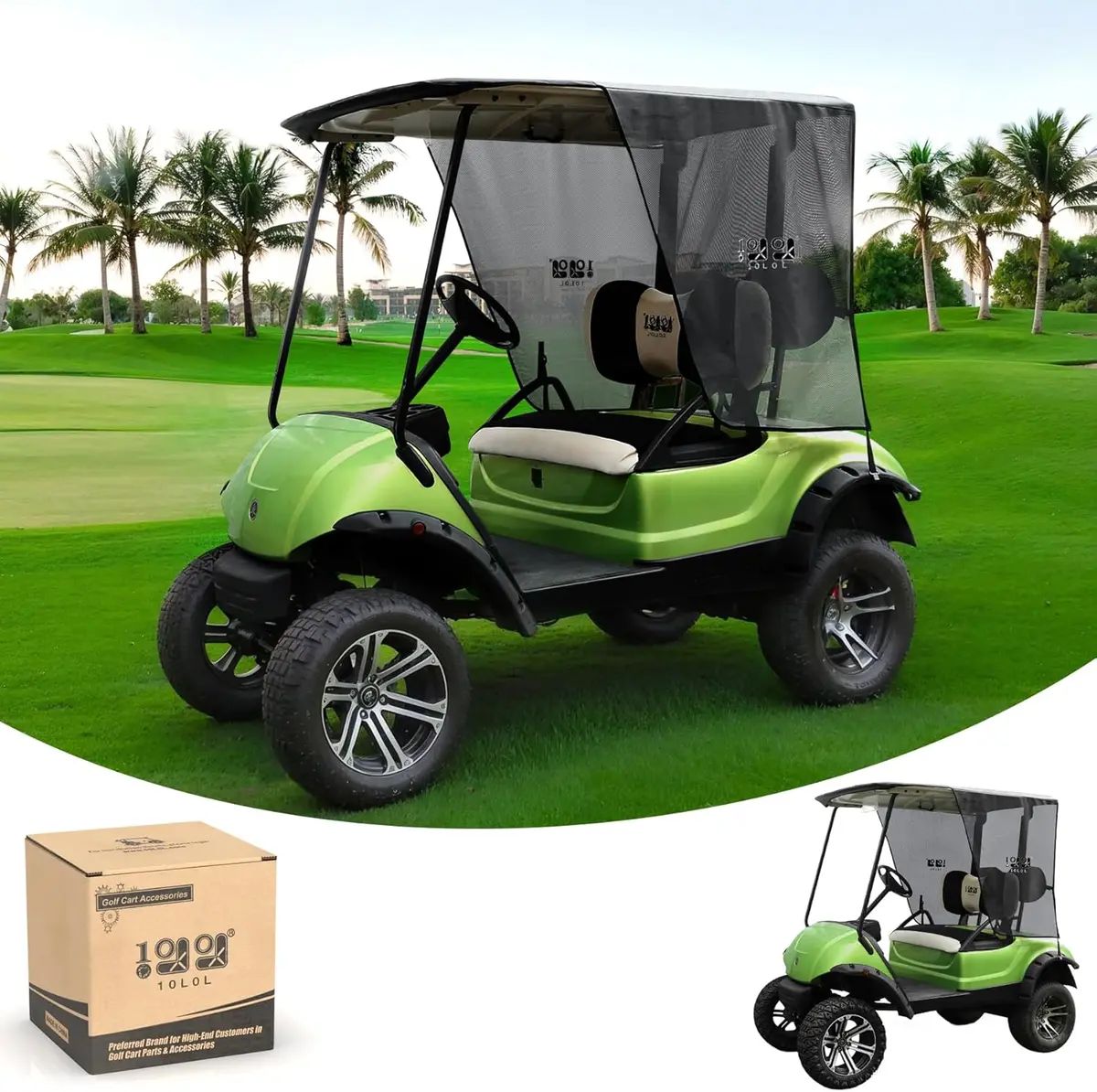 10L0l Golf Cart Sun Shade Cover For Yamaha G29 Drive 2 - Uv & Heat Resistant 2-Passenger Sunshade 1