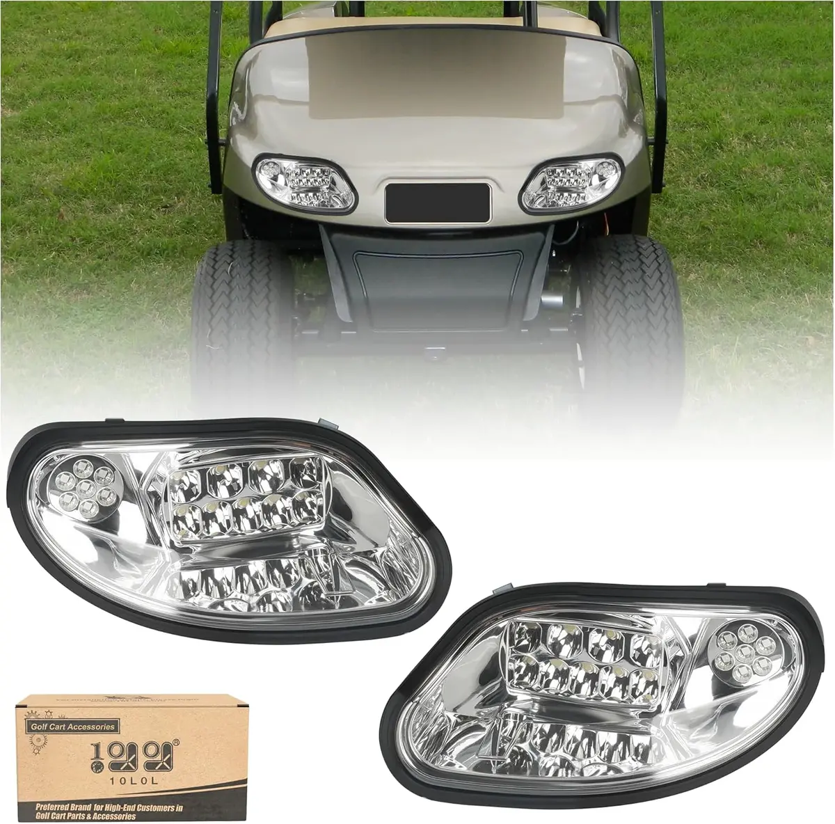 12V Golf Cart Headlight Kit For Ezgo Freedom Txt/T48 (2014 -Up) Gas/Electric - 10L0l 1