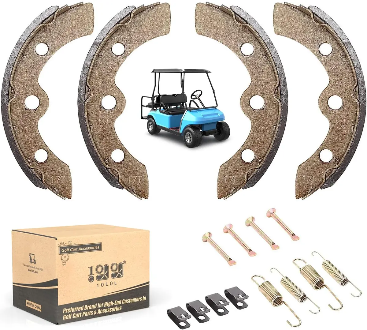 Golf Car Brake Pads Brake Spring Kit For Club Car Ds G&E 1995-Up And Precedent - 10L0l 1