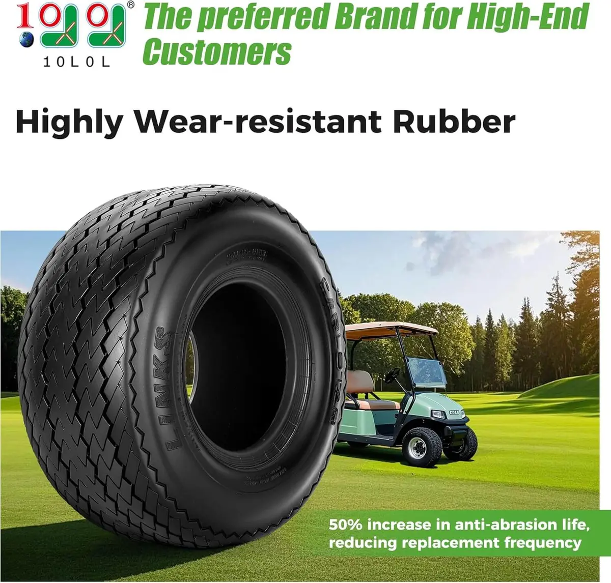 Golf Cart Wheels Tires – Dot Approved Tubeless 4 Ply Street & Turf Tires (Set Of 4, Rims Not Included) - 10L0l 2