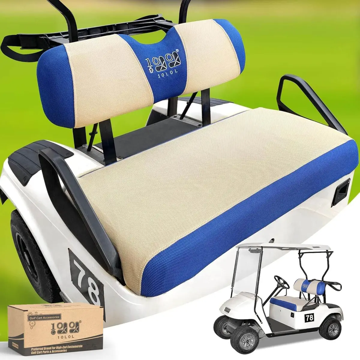 10L0l Premium Golf Cart Front Seat Covers For Ezgo Txt Rxv & Club Car Ds 2000-Up 1
