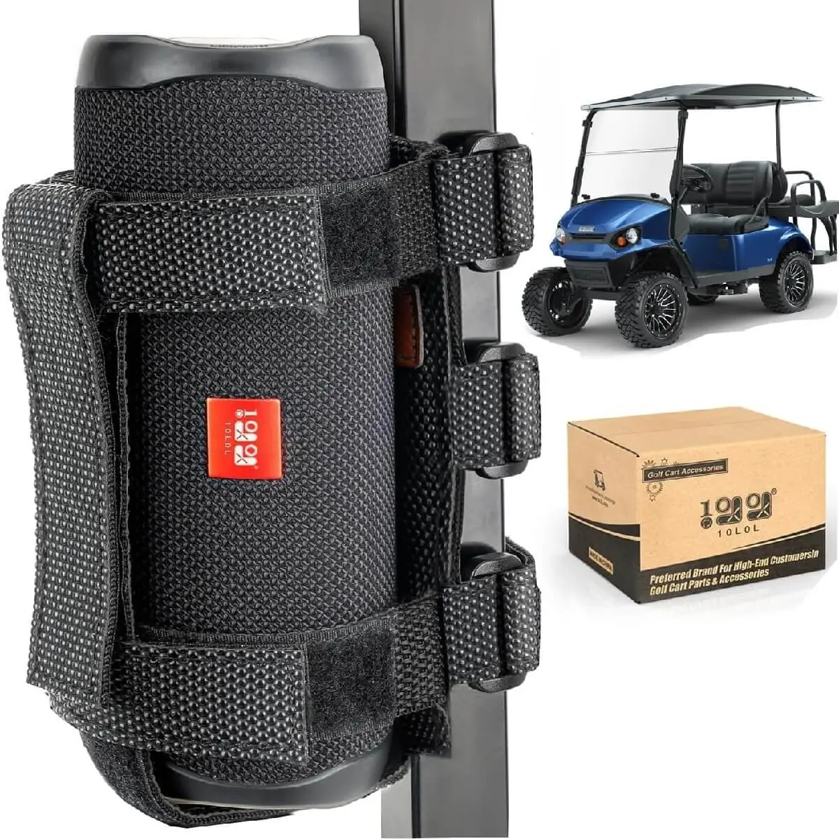 Golf Cart Speaker Mount – Universal Adjustable Strap Holder For Yamaha, Ezgo, Club Car & Bikes 1