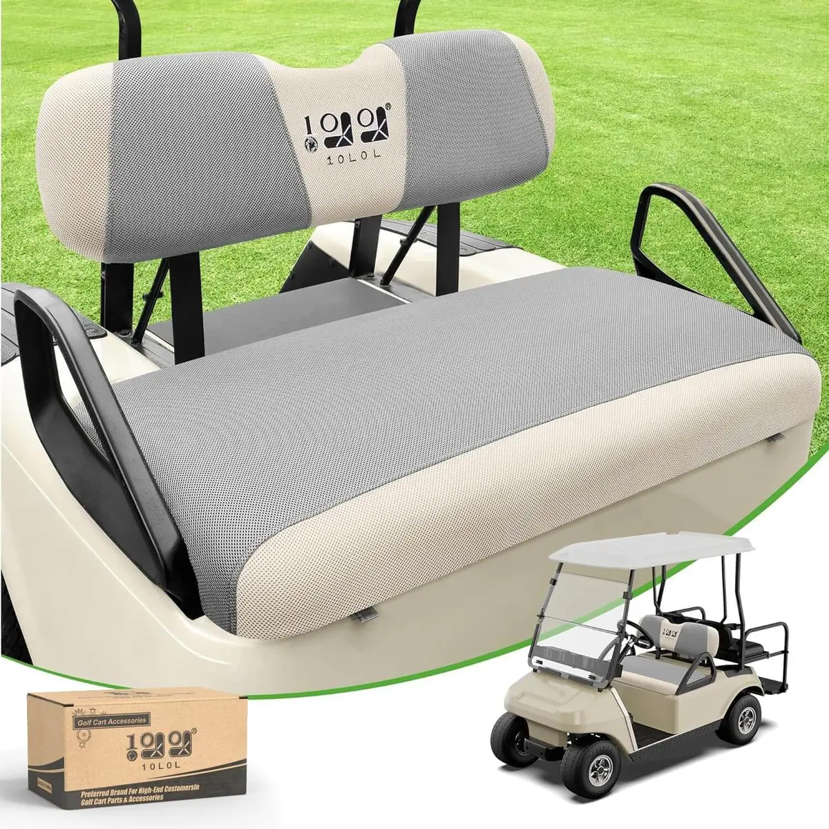 10L0l Premium Golf Cart Front Seat Covers For Ezgo Txt Rxv & Club Car Ds 2000-Up 4
