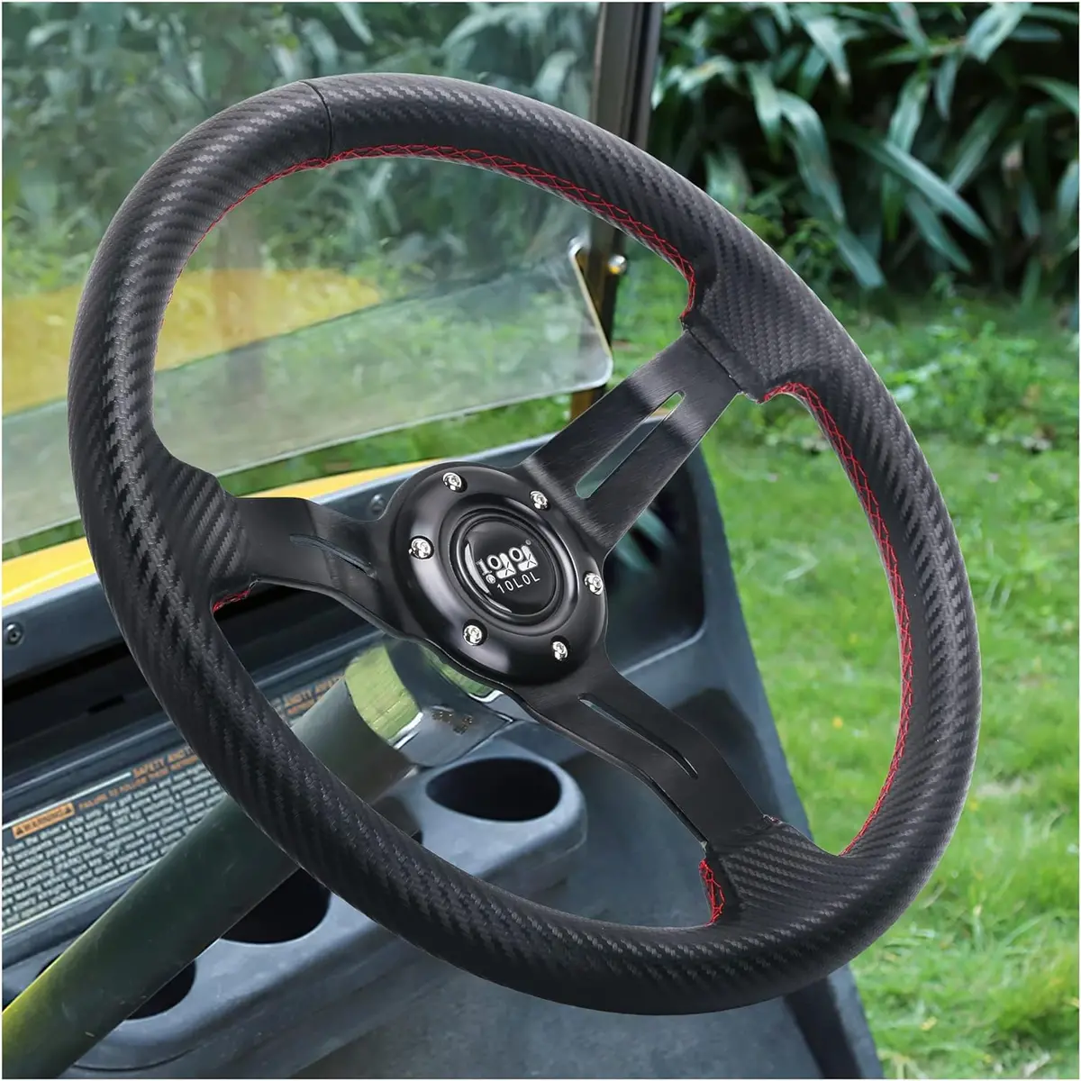 Black Golf Cart Steering Wheel For Ezgo Club Car Yamaha - 10L0l 1
