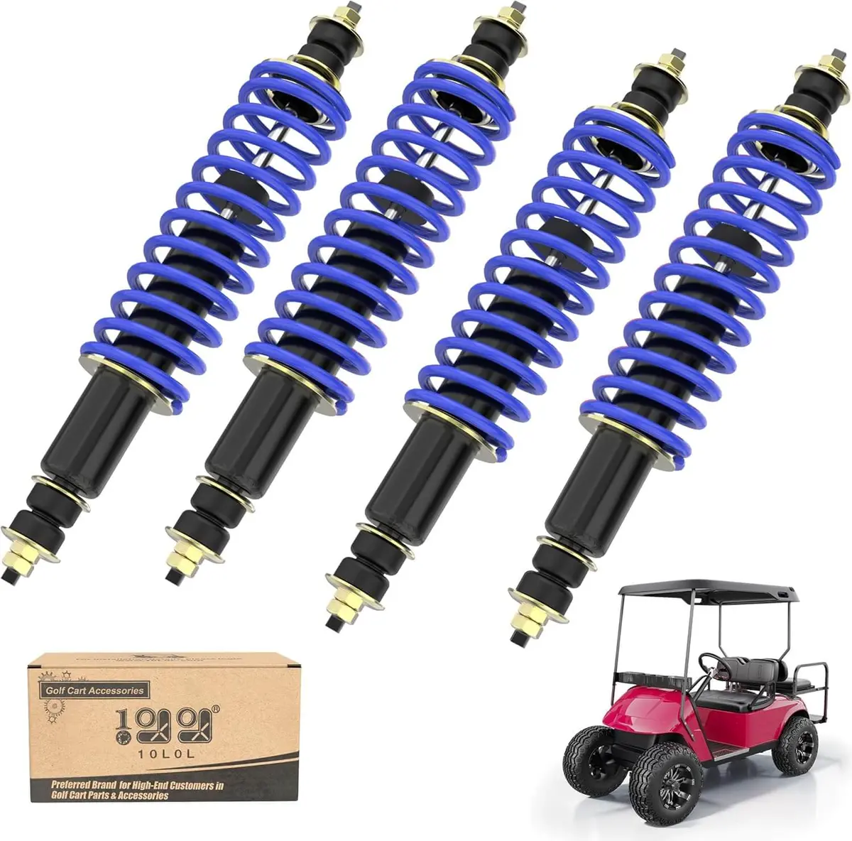 Front & Rear Golf Cart Shocks Absorber For Ezgo Medalist Txt 1994+ Gas Or Electric - 10L0l 2