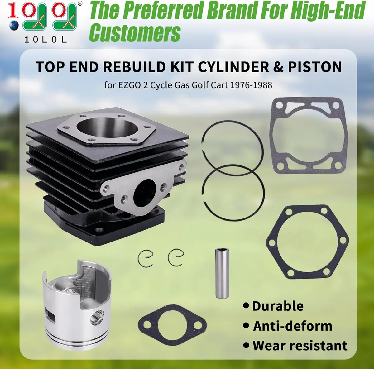 Golf Cart Top End Rebuild Kit For Ezgo 2-Cycle Gas Carts (1976-1988 Ec25-Ds/2Pg 244Cc) - 10L0l 2