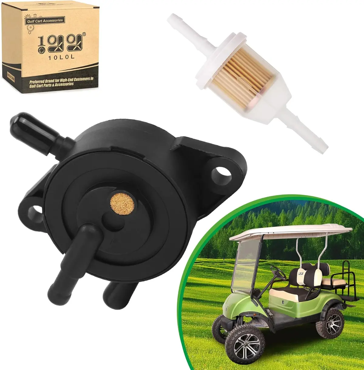 10L0l Golf Cart Fuel Pump Impulse Kit For Yamaha G16-G29 Oem Replacement With Filter (1996-Up) 1