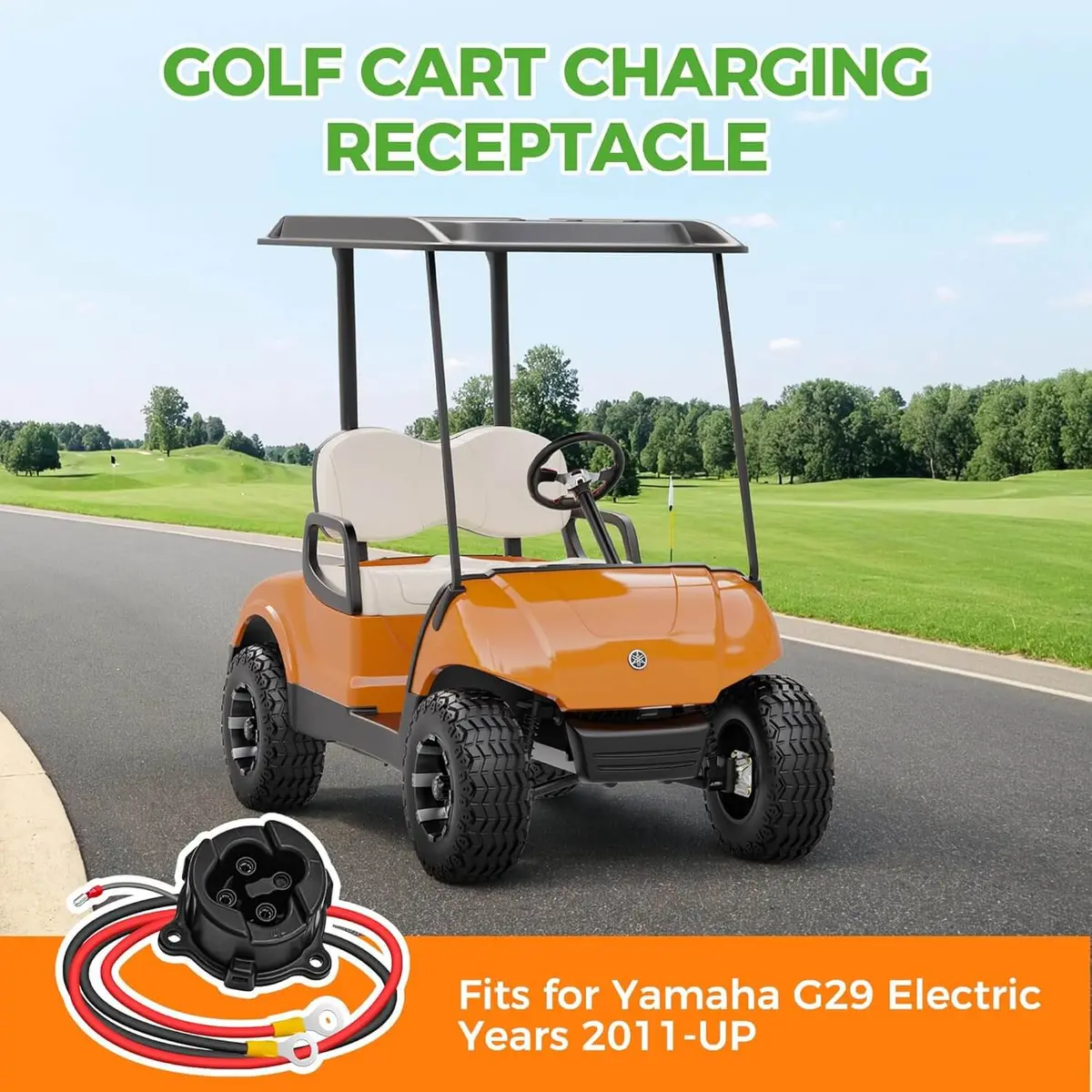 10L0l 48V Charger Receptacle For Yamaha G29 Electric Golf Cart 2011-Up 2
