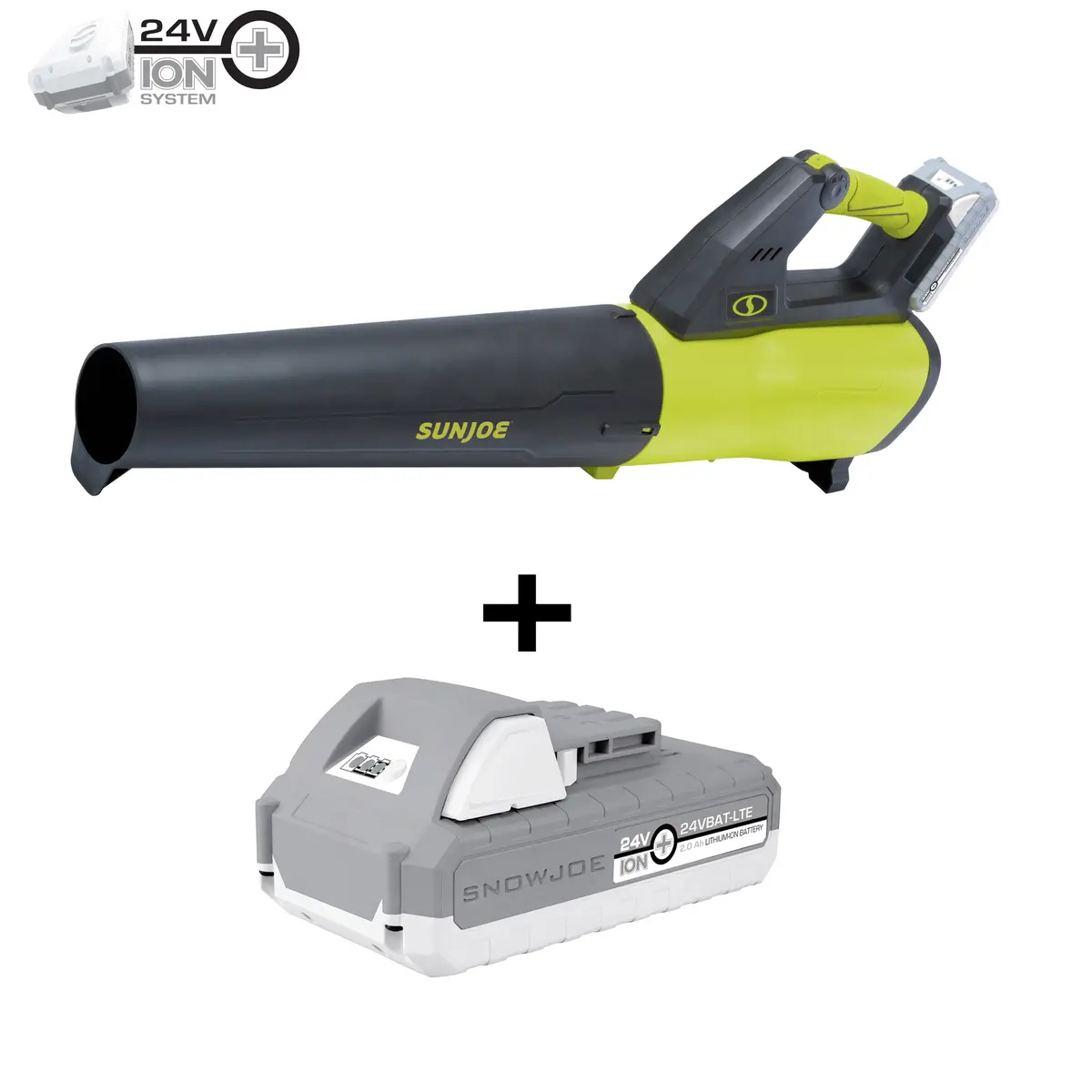 Sun Joe 24V-Jb-Lte 24-Volt* Ionmax Cordless Turbine Jet Blower Kit | 350 Cfm Max | W/ 2.0-Ah Battery + Charger 1