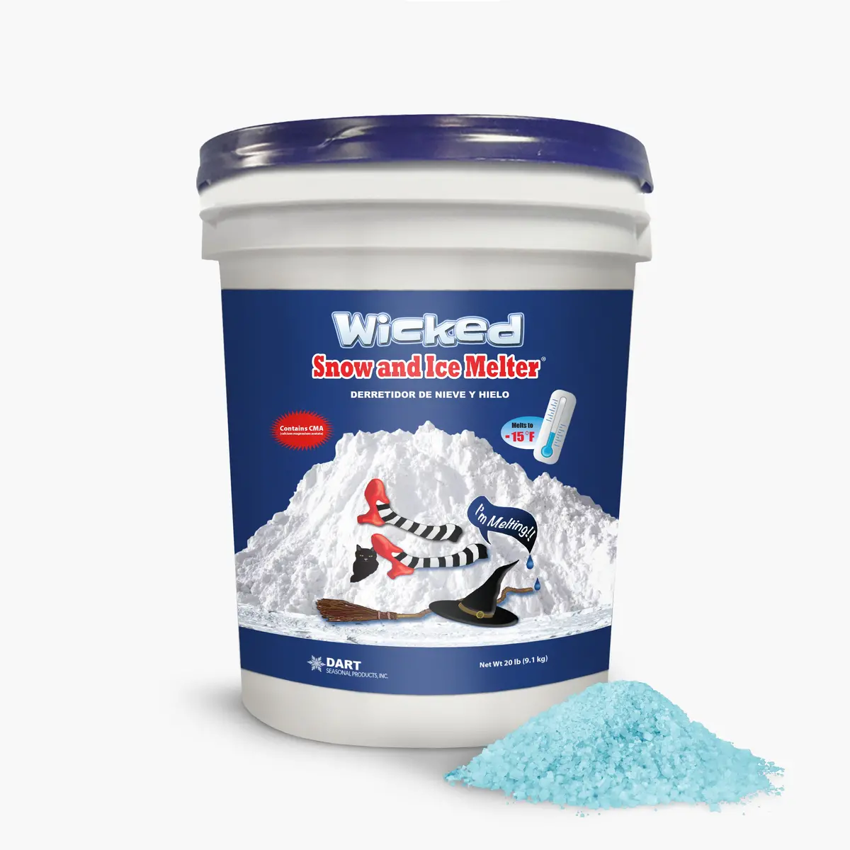 Wicked Ice And Snow Melt + Deicer | 50 Lb. Round Pale | Works To -15°F 1