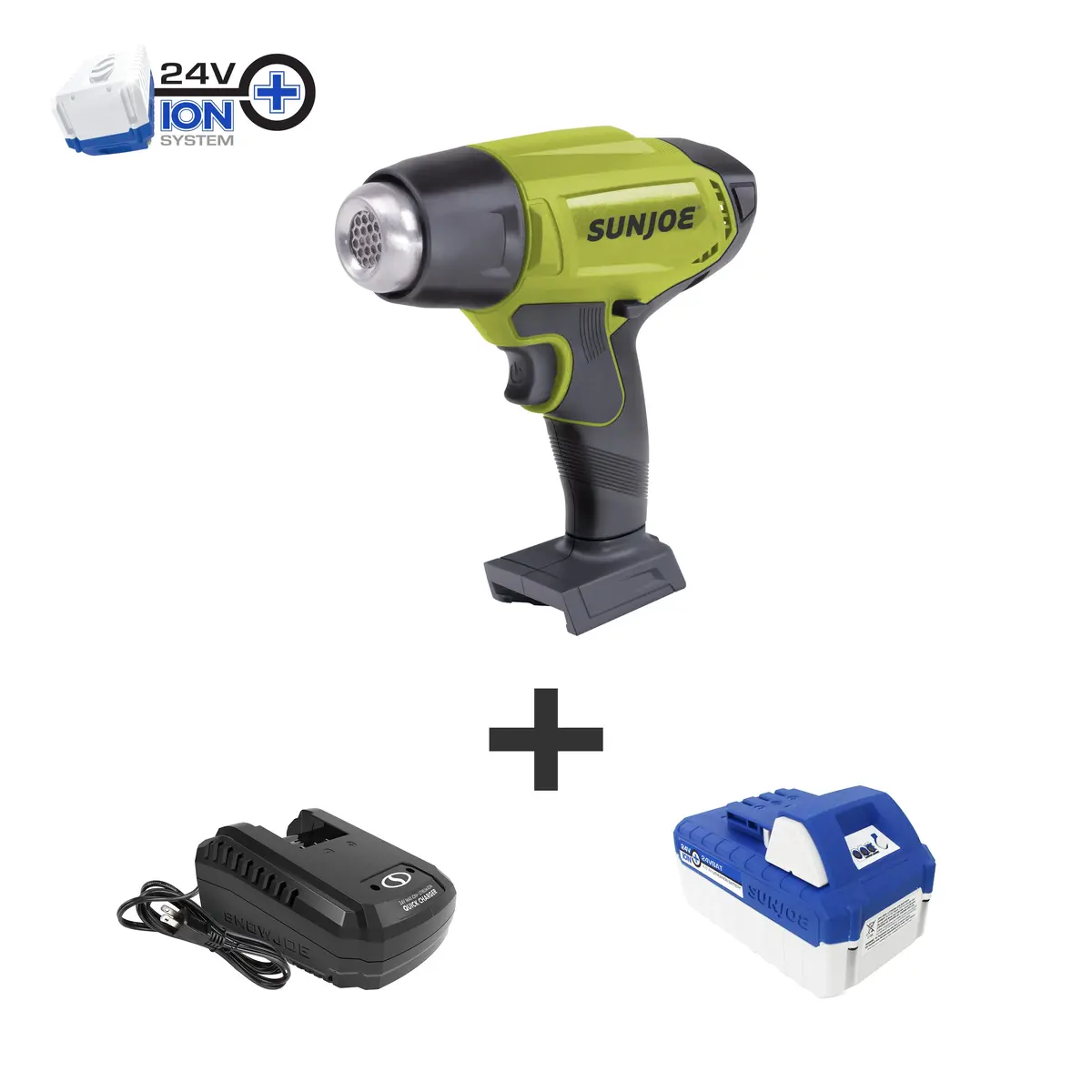 Sun Joe 24V-Hg100 24-Volt* Ionmax Cordless Heat Gun Kit | W/ 4.0-Ah Battery + Charger | 1020 °F | 5 Second Ramp | Accessories For Crafts, Shrinking, Paint Stripping, Diy 1