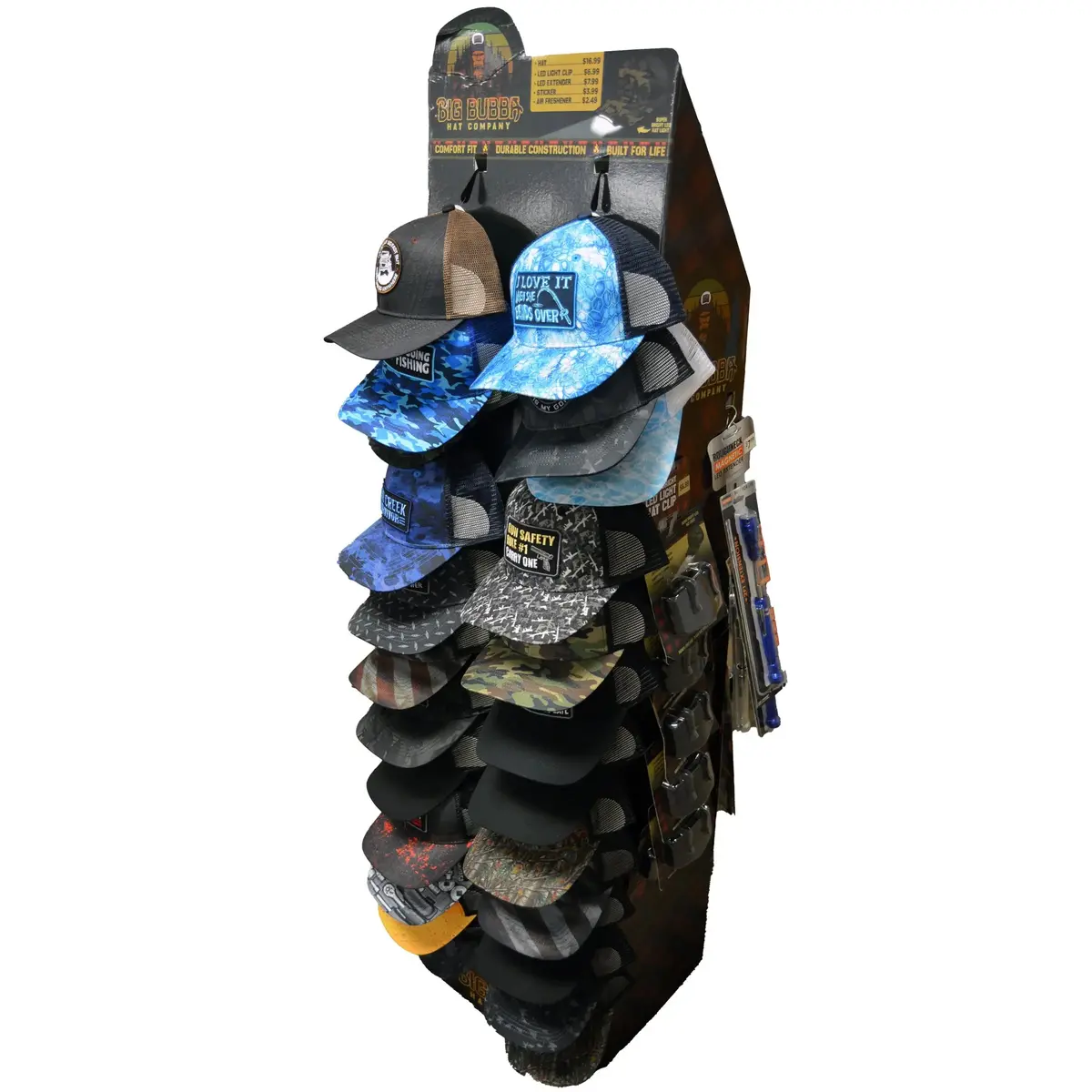 Trucker Hat Ball Cap Assortment Floor Display - 72 Pieces Per Retail Ready Display Kit 88404 1