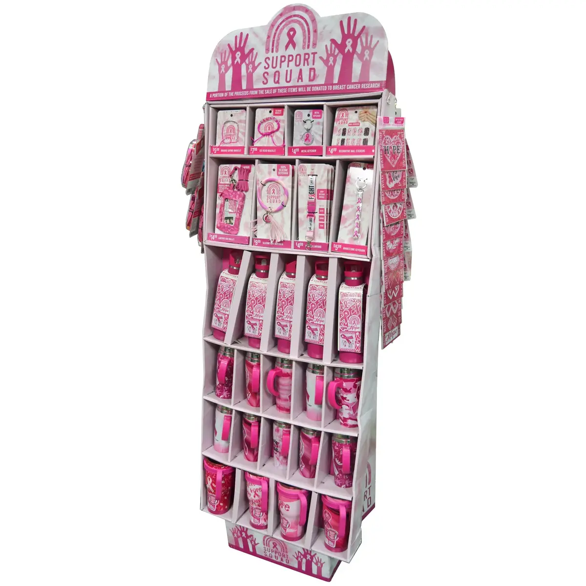 Breast Cancer Awareness Pink Assortment Floor Display - 117 Pieces Per Retail Ready Display Kit 88417 1