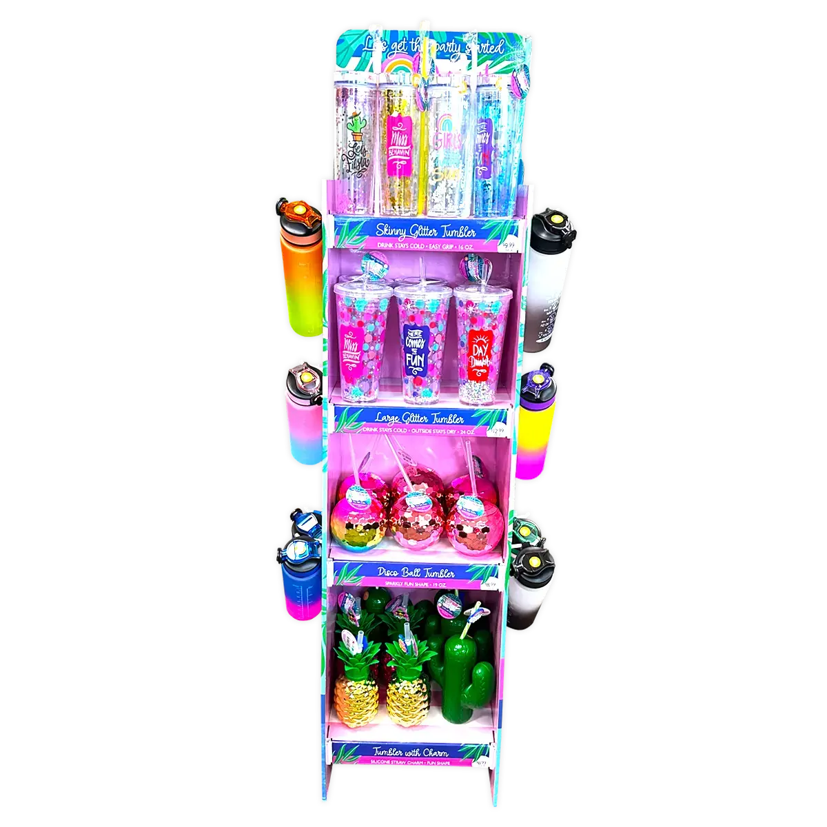 Summer Drinkware Assortment Floor Display - 42 Pieces Per Retail Ready Display Kit 88470 2