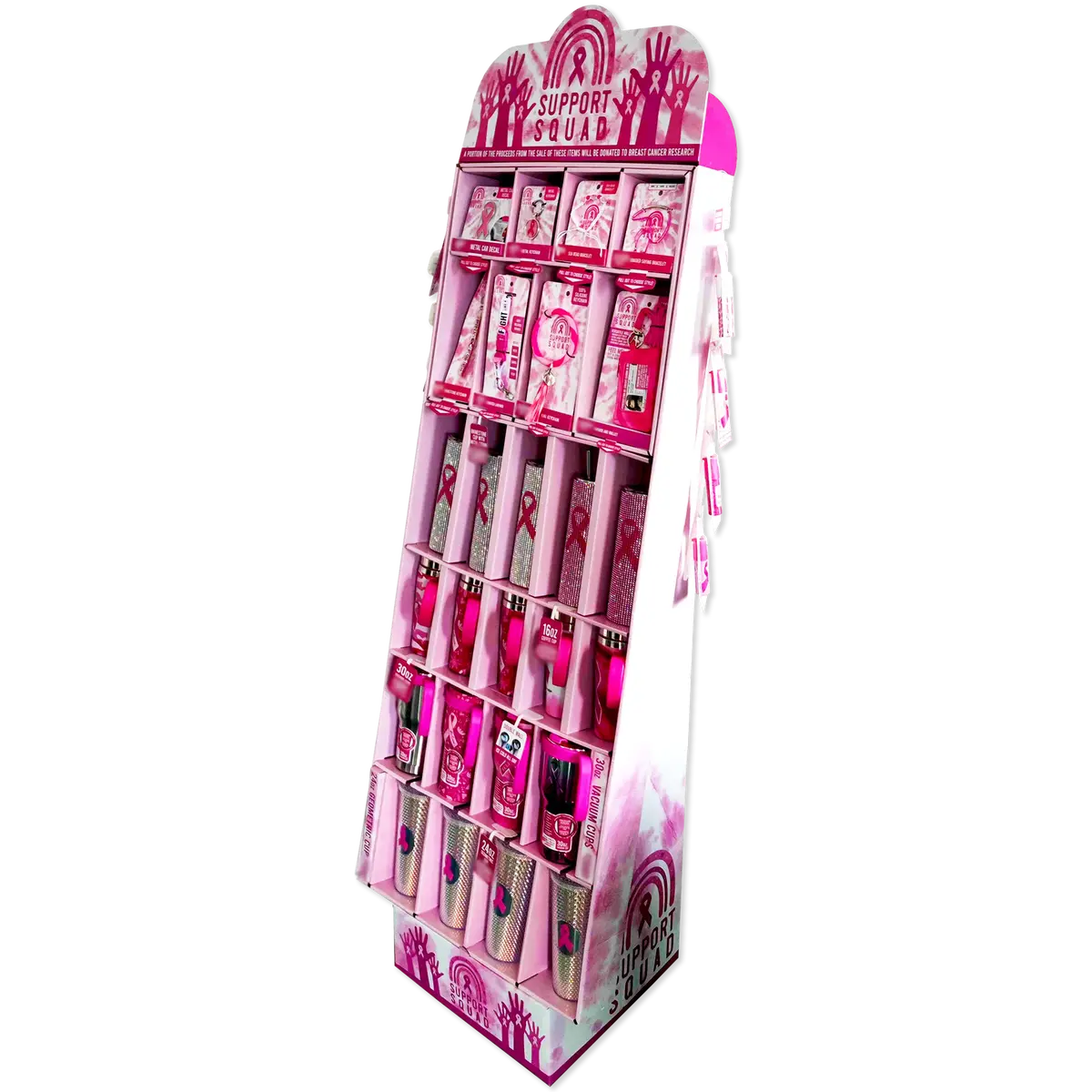 Breast Cancer Awareness Pink Assortment Floor Display - 84 Pieces Per Retail Ready Display Kit 88474 1