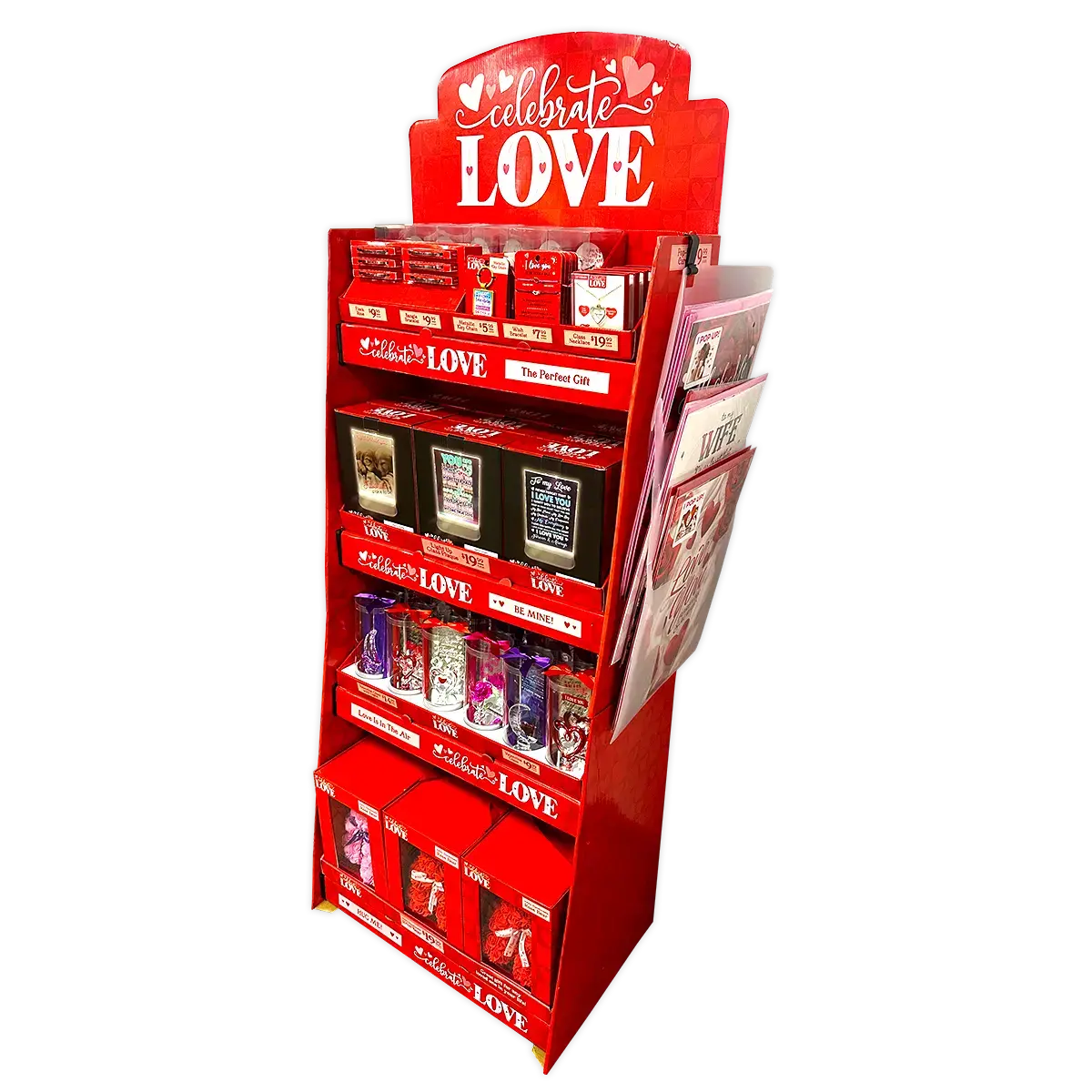 Valentines Day Glass And Gift Assortment Floor Display - 81 Pieces Per Retail Ready Display Kit 88500 1