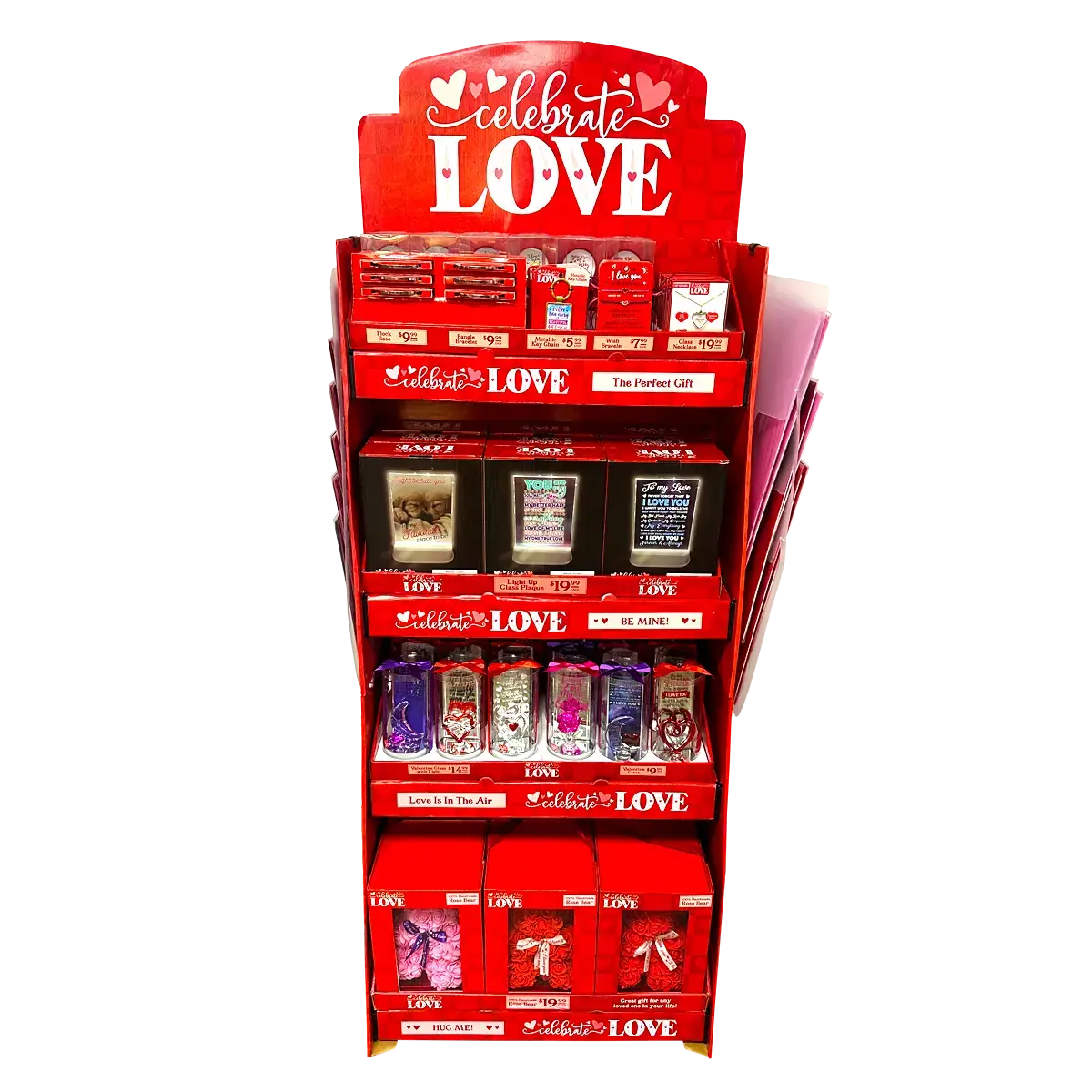 Valentines Day Glass And Gift Assortment Floor Display - 81 Pieces Per Retail Ready Display Kit 88500 2