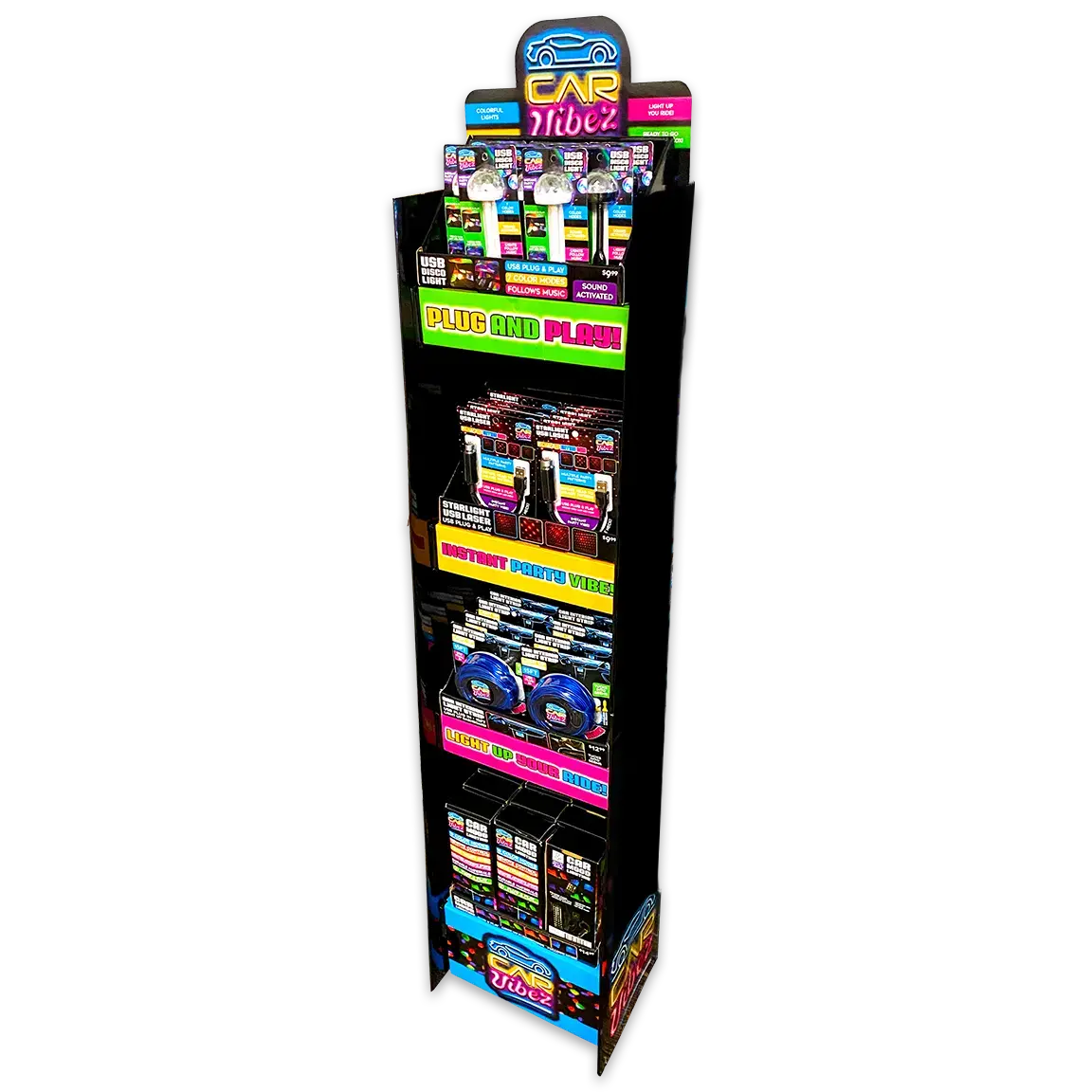 Car Lighting And Auto Accessories Assortment Floor Display - 40 Pieces Per Retail Ready Display Kit 88540 1