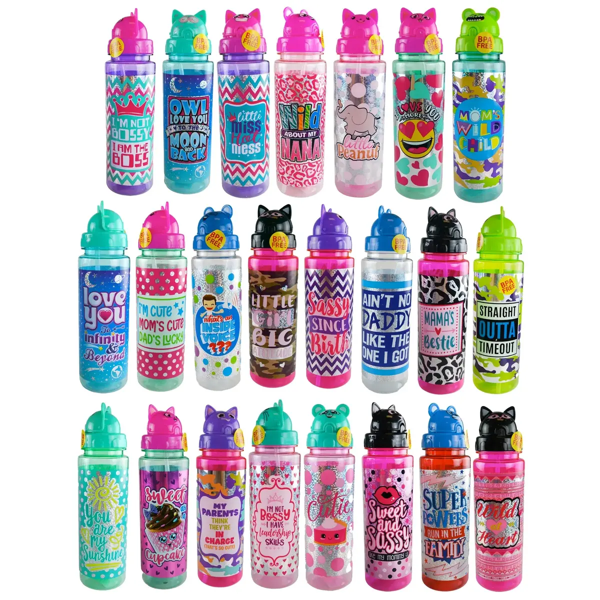 24Oz Kids Water Bottle Assortment Floor Display - 24 Pieces Per Retail Ready Display Kit 88552 2