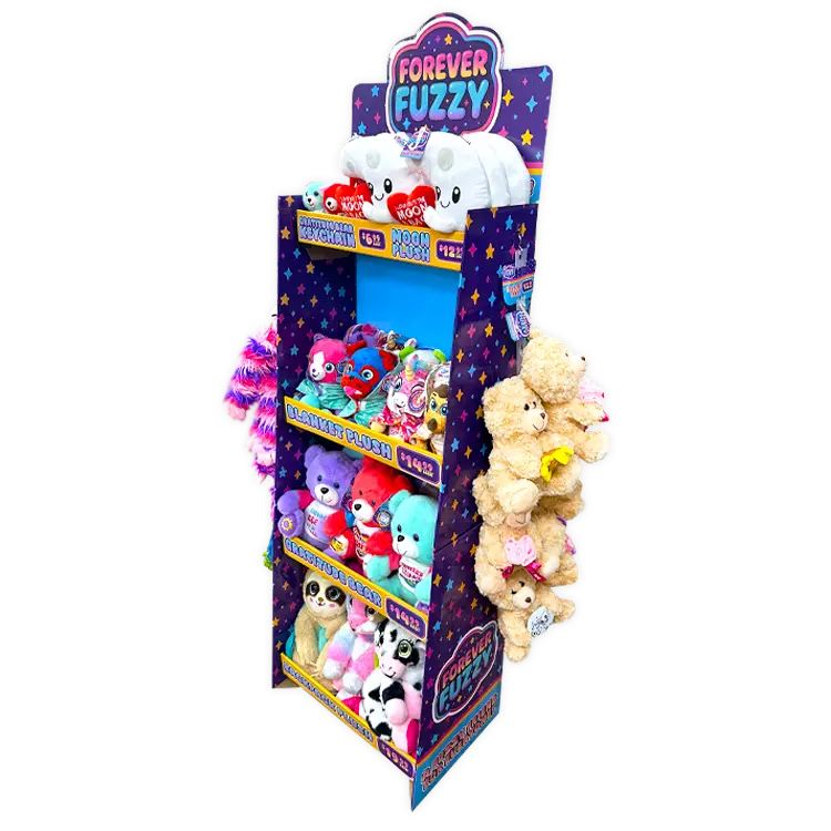 Forever Fuzzy Plush Assortment Floor Display - 44 Pieces Per Retail Ready Display Kit 88613 1