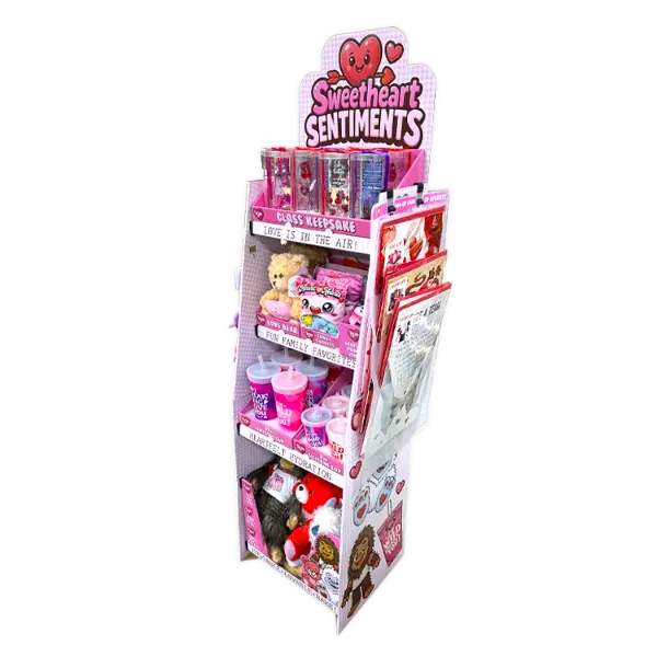 Valentines Day Glass Plush And Gift Assortment Floor Display - 56 Pieces Per Retail Ready Display Kit 88616 1