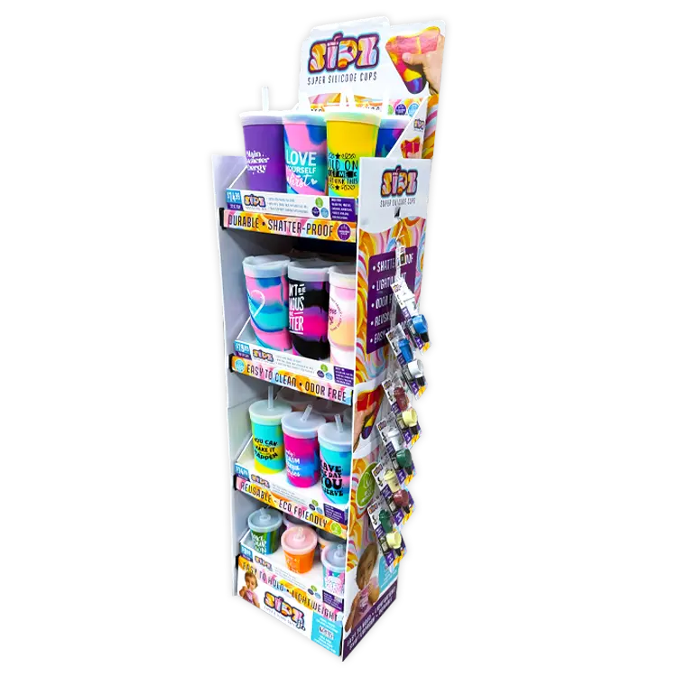 Sipz Silicone Cup Assortment Floor Display - 38 Pieces Per Retail Ready Display Kit 88622 1