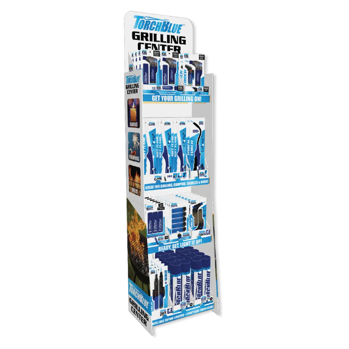 Grilling Center Lighter Assortment Floor Display - 70 Pieces Per Retail Ready Display Kit 88623 1