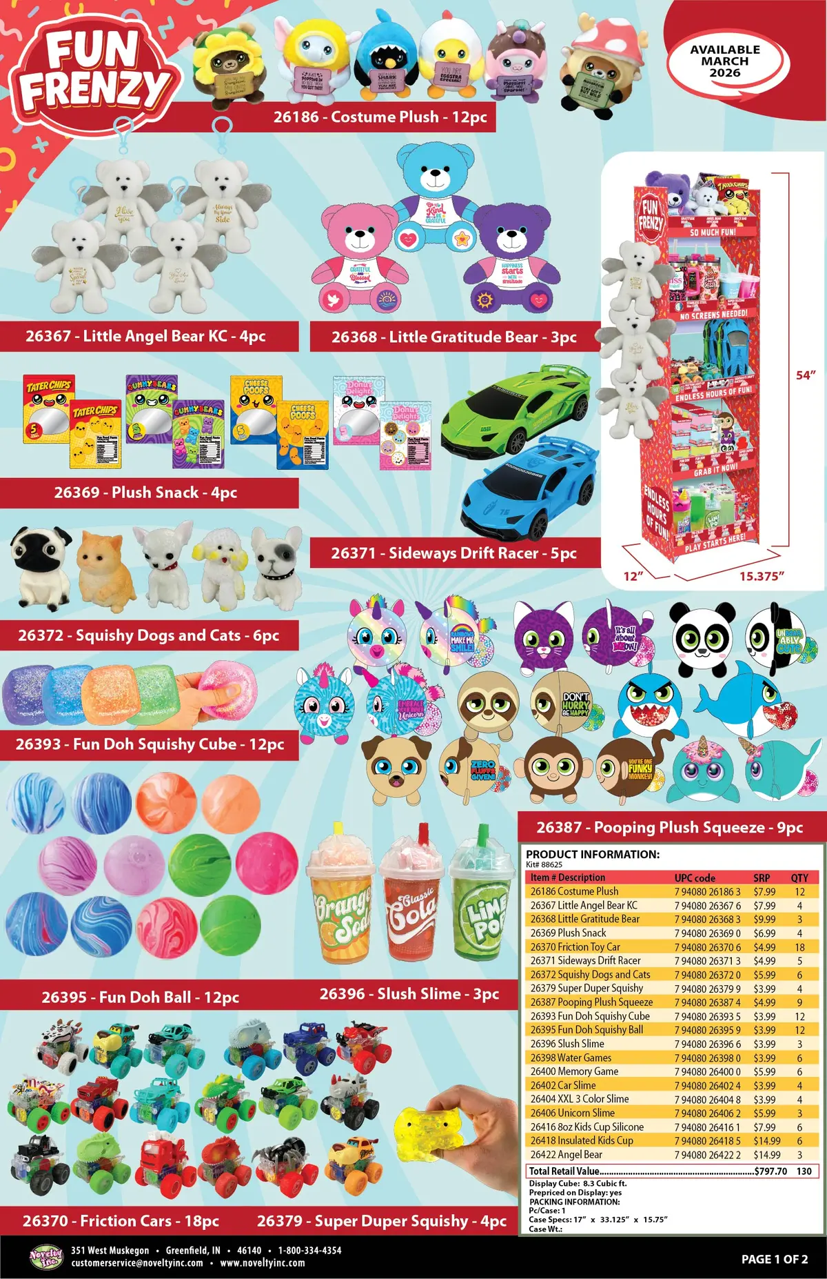 Fun Frenzy Toy Assortment Floor Display - 130 Pieces Per Retail Ready Display Kit 88625 2