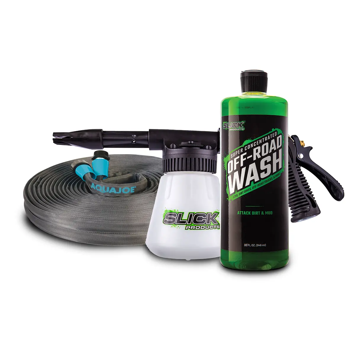 Aqua Joe + Slick Products Complete Foam Cannon Bundle | Foam Cannon | Detergent | Hose 1