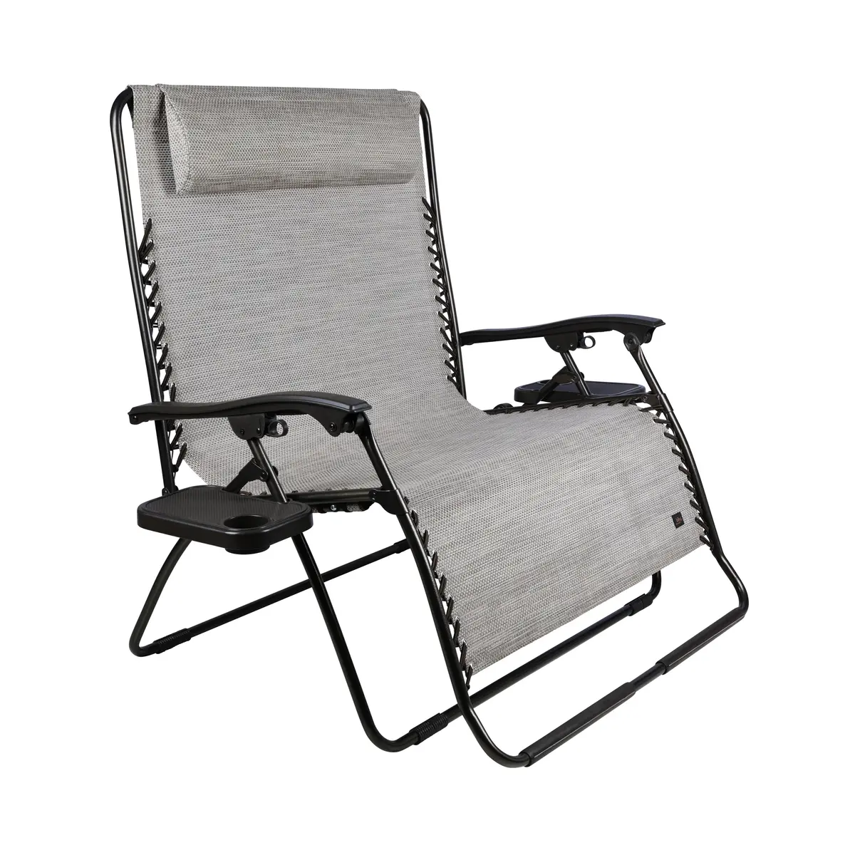 Bliss Hammocks Gfc-494Ds Extra Wide 2-Person Gravity Free Chair W/ Pillow & Drink Trays | 45-In. Wide | Weather & Rust Resistant | 600 Lb. Capacity (Sand) 1