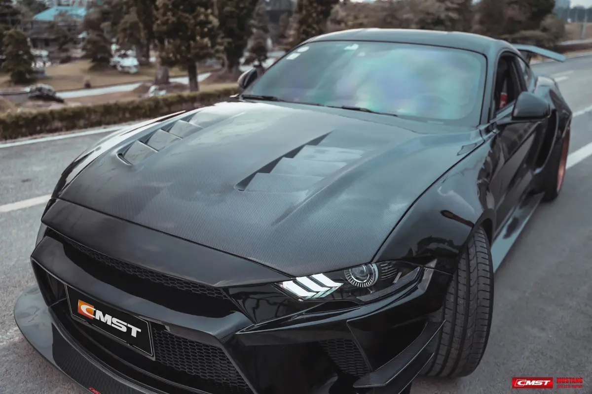 Cmst Carbon Fiber Hood Ver.1 For Ford Mustang S550.2 2018-On 1