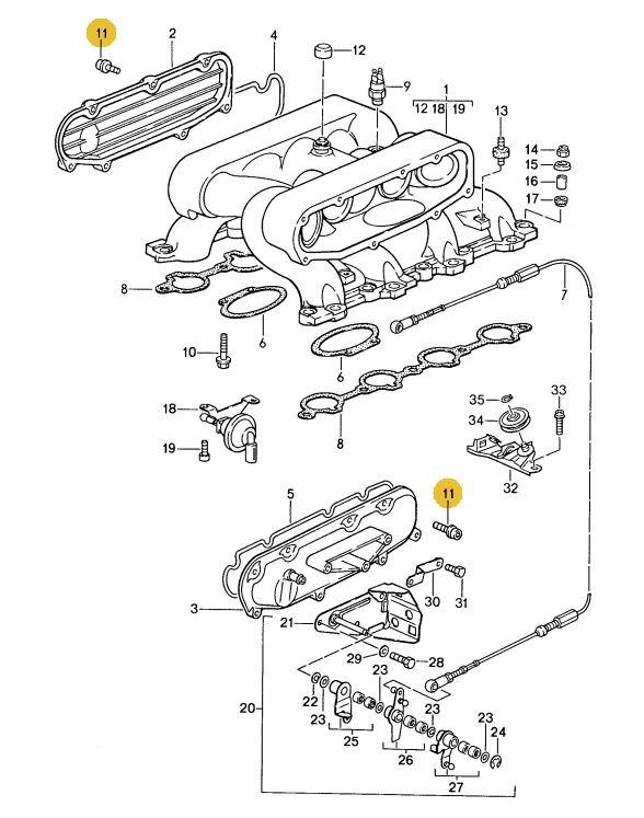 900 067 270 0A - Intake Manifold Side Plates - Cap Screw M6 X 25 - Porsche 2