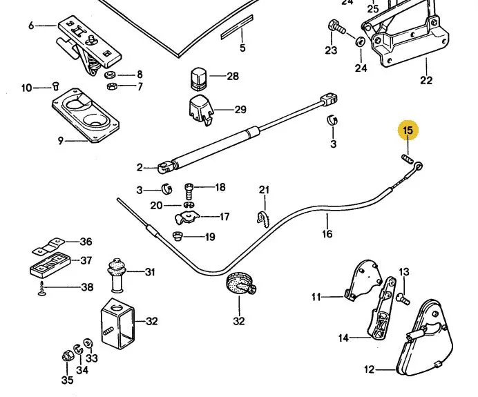 900 197 018 00 - Roll Pin 4 X 12 - Hood/Bonnet Release Cable - 81 To 95 1