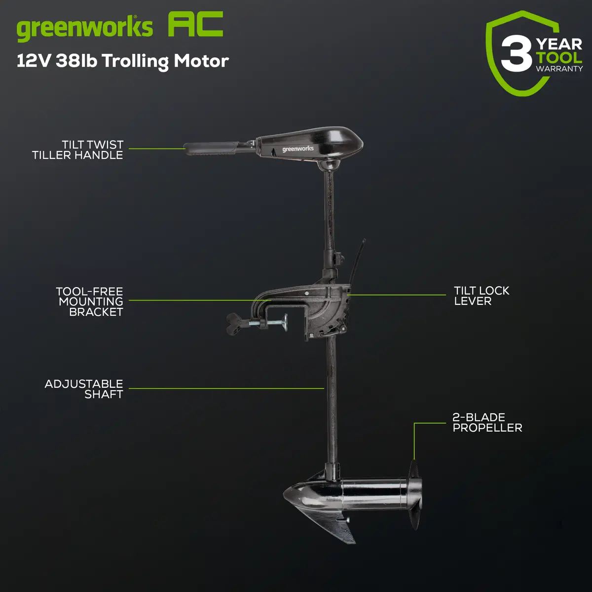 12V 38Lbs Trolling Motor (Tool Only) 2