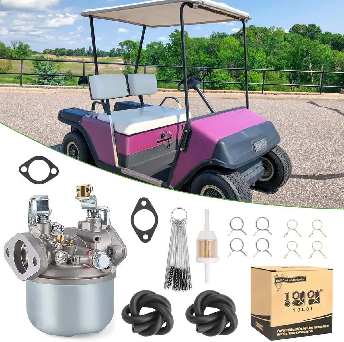 Golf Cart Carburetor Kit For Ezgo Marathon 2-Stroke Gas 1988 - 10L0l 1